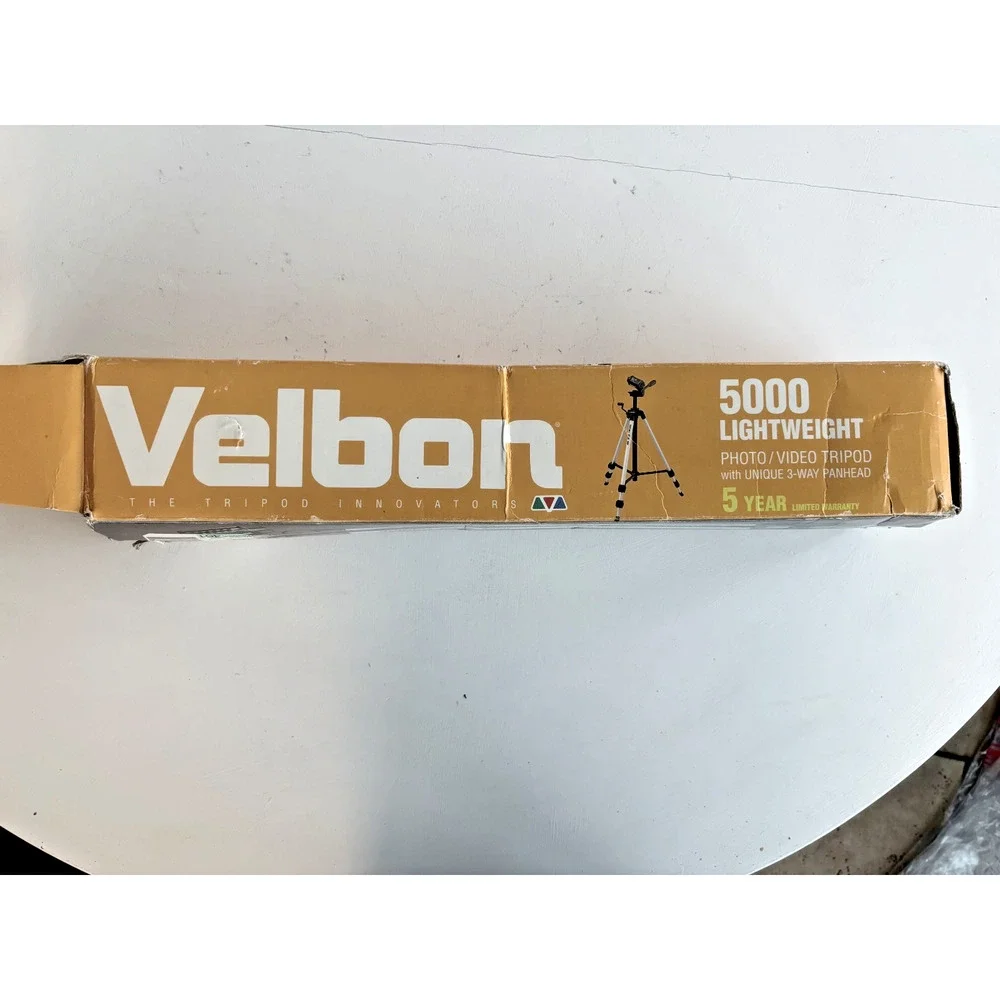 Velbon 5000 Tripod 3 Way Panhead Quick Release Plate Lightweight Photo Video